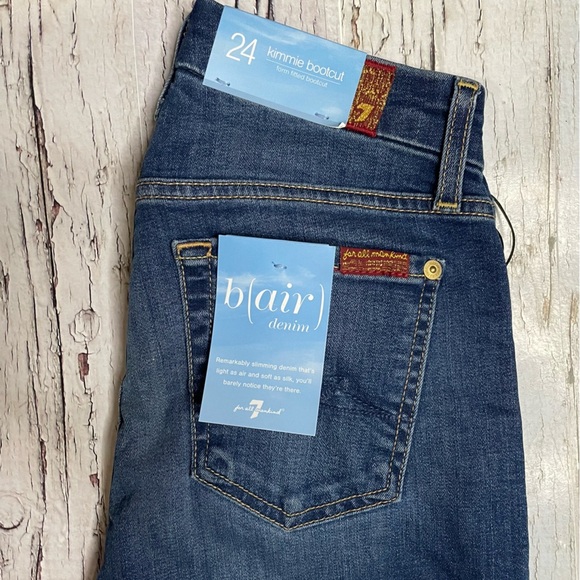 (24) 7 for all mankind (b)air denim form fitted kimmie bootcut jeans - Picture 3 of 5